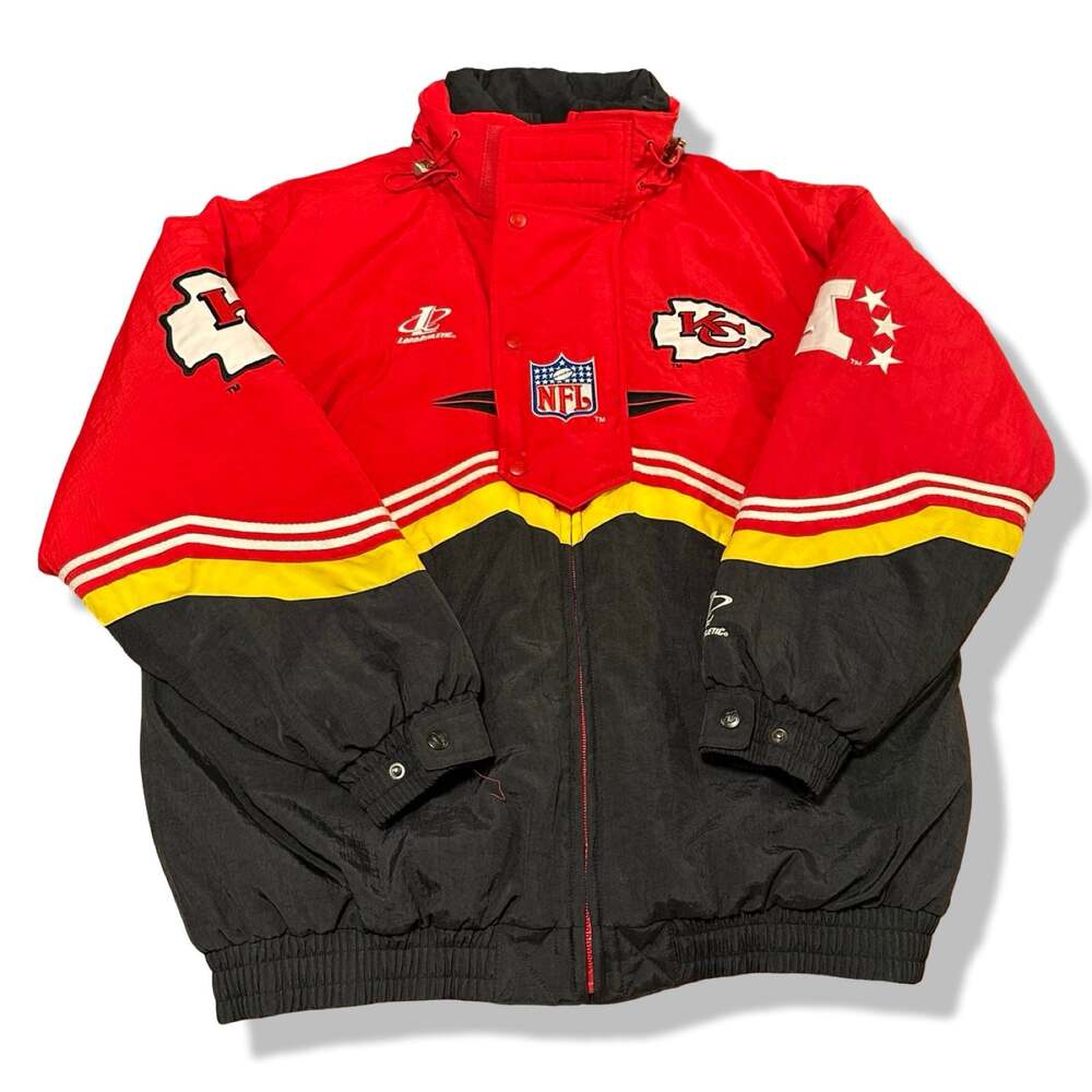Vintage 90s NFL Kansas City Chiefs Logo Athletic Pro Line Heavy Winter Puffer Ja